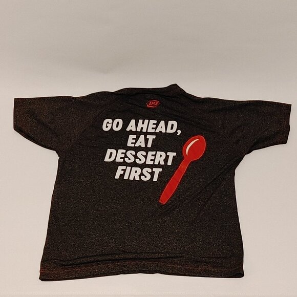 DAIRY QUEEN Employee Shirt Size Large RED SPOON "Go Ahead Eat Dessert first" - Picture 5 of 5